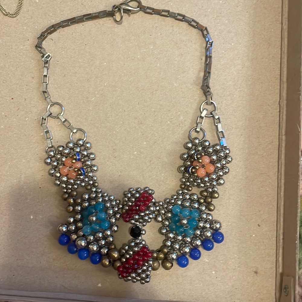 woven beaded collar necklace
